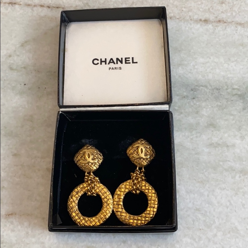 Chanel gold earrings